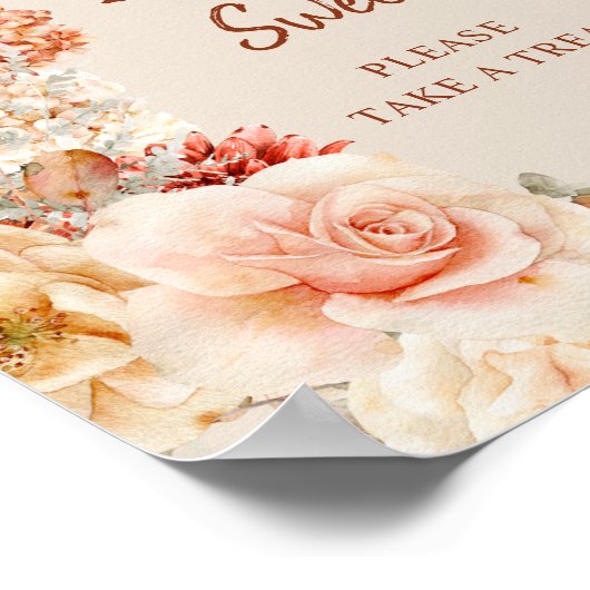 秋の変わりフローラさびたアイボリー愛は甘い ポスター (角)