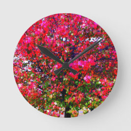 秋の変葉化の ラウンド壁時計