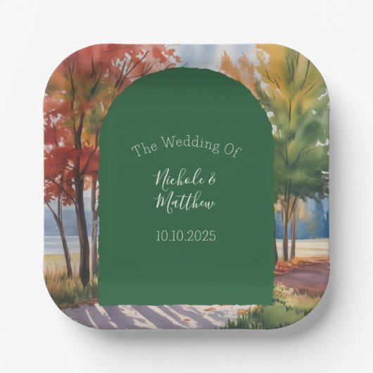 秋の変離れ更結婚の ペーパープレート (正面)