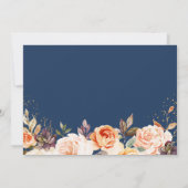 秋の夕べ結婚の金ゴールドオレンジフローラ写真 セーブザデート (裏面)