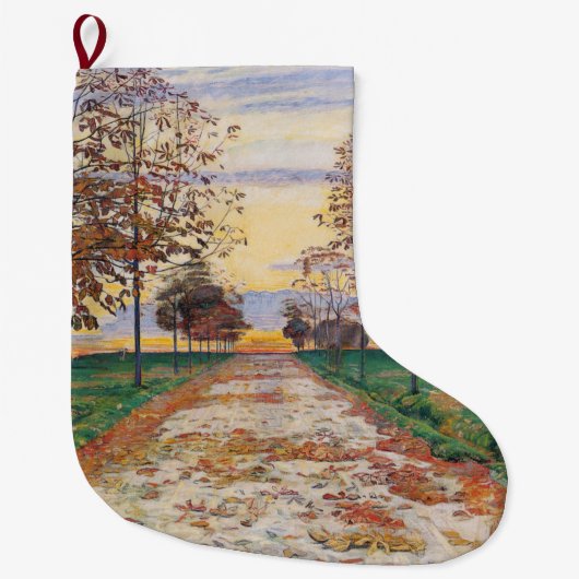 秋の夕べ（バイファーディナンドホドラー） ラージクリスマスストッキング (正面)