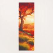 秋の夕日の風景絵を描のアート ヨガマット (裏面)