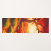 秋の夕日の風景絵を描のアート ヨガマット (正面(横))