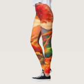 秋の夕日の風景絵を描のアート レギンス (左)