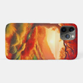 秋の夕日の風景絵を描のアート Case-Mate iPhoneケース (裏面(横))