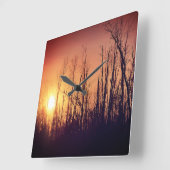 秋の夕日 スクエア壁時計 (傾斜)