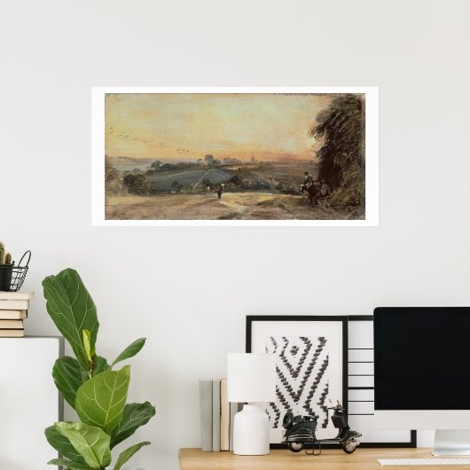 秋の夕日 ポスター (ホームオフィス)