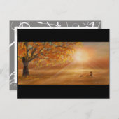 秋の夕陽の輝き ポストカード (正面/裏面)