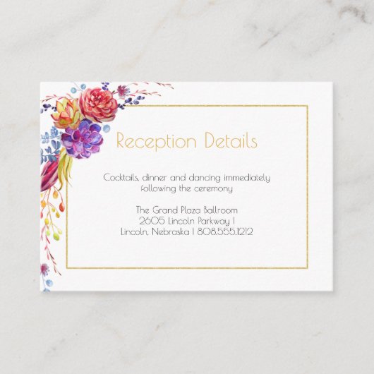 秋の多肉植物披露宴カード エンクロージャーカード (正面)