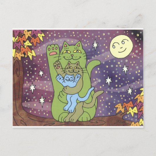 秋の夜に健康で裕福で賢い ポストカード (正面)