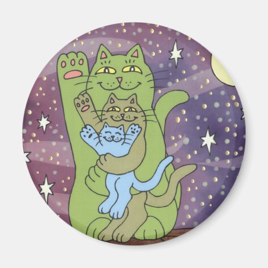 秋の夜に健康で裕福で賢い マグネット (正面)