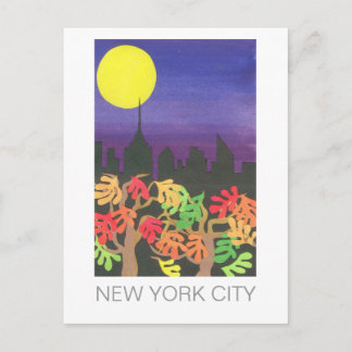 秋の夜のグリーンNYC ポストカード