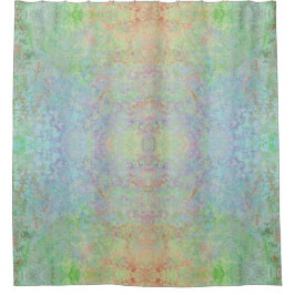 秋の夜明けネオンパステルアルコールインク抽象芸術 シャワーカーテン