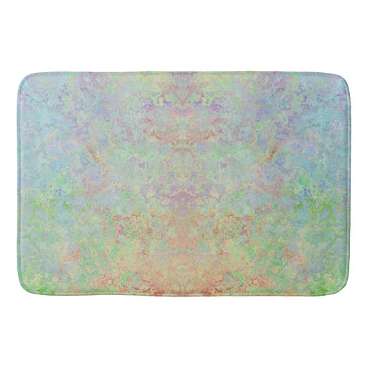 秋の夜明けネオンパステルアルコールインク抽象芸術 バスマット (正面)