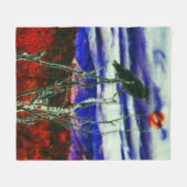 秋の夜 フリースブランケット (正面(横))