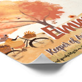 秋の夢の女の子 – アートパーソナライズされたポスター ポスター (角)