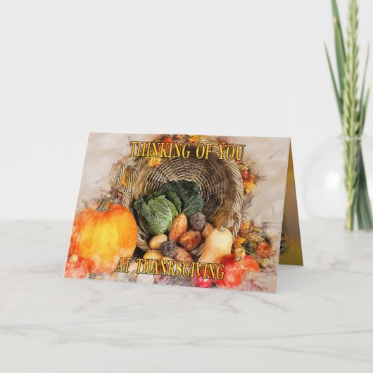 秋の夢を見る感謝祭ホリデーカード シーズンカード (正面)