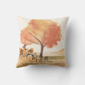 秋の夢パーソナライズされた女の子 クッション (裏面)