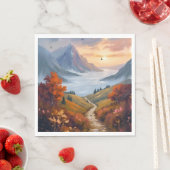 秋の夢想 | 秋の山々を描いた風景 スタンダードランチョンナプキン (インサイチュ)