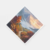 秋の夢想 | 秋の山々を描いた風景 スタンダードランチョンナプキン (角)