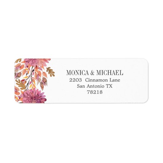 秋の夢 |の結婚フローラ ラベル (正面)