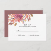 秋の夢 |の結婚RSVPクラシック 出欠カード (正面/裏面)