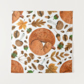 秋の夢：水色リスの避難所 タペストリー (正面(横))