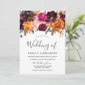 秋の夢:秋素朴の秋の花結婚の 招待状 (スタンド正面)