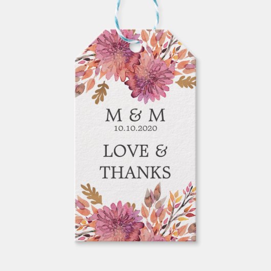 秋の夢 | 結婚s Monogramありがとうございました ギフトタグ (正面)