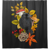 秋の大烏 シャワーカーテン (正面)