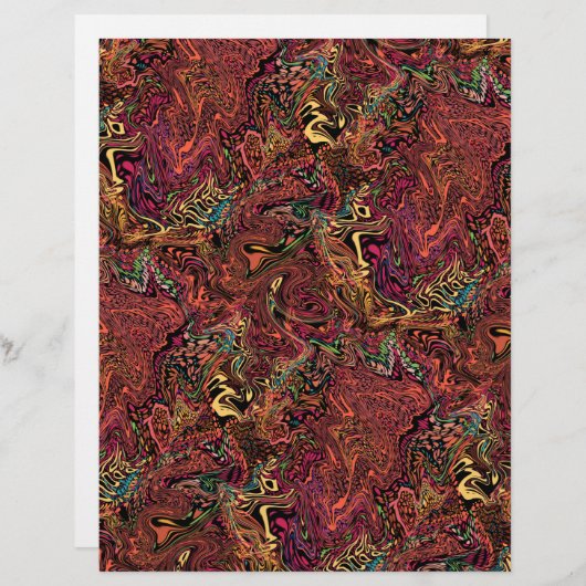 秋の大理石の渦巻き旋回8.5 x 11インチスクラップブック紙 (正面/裏面)