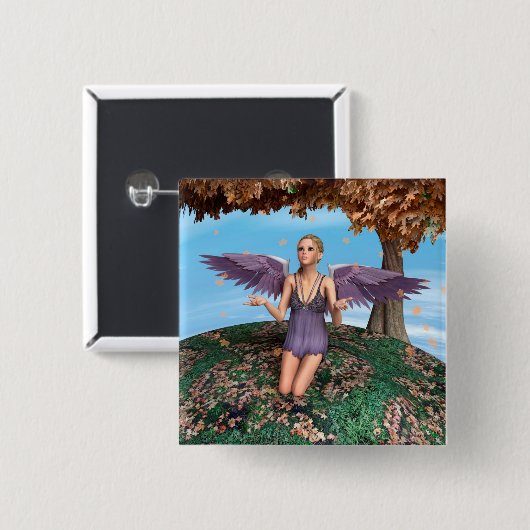 秋の天使 缶バッジ (正面&裏面)