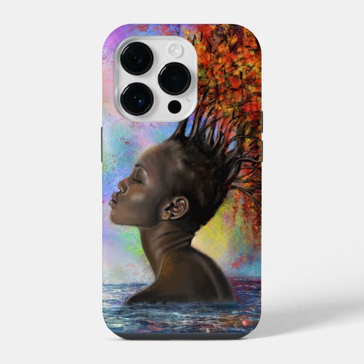 秋の女性のiPhoneケース iPhoneケース (裏面)