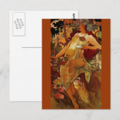 秋の女性 ポストカード (正面/裏面)