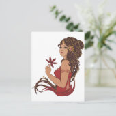 秋の女性 ポストカード (スタンド正面)