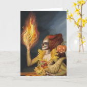 秋の女神 カード (黄色い花)