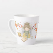 秋の女飛んでいるの離れ子 カフェラテマグ (左アングル)