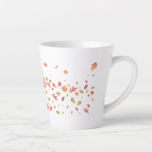 秋の女飛んでいるの離れ子 カフェラテマグ (右)