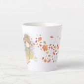 秋の女飛んでいるの離れ子 カフェラテマグ (正面)