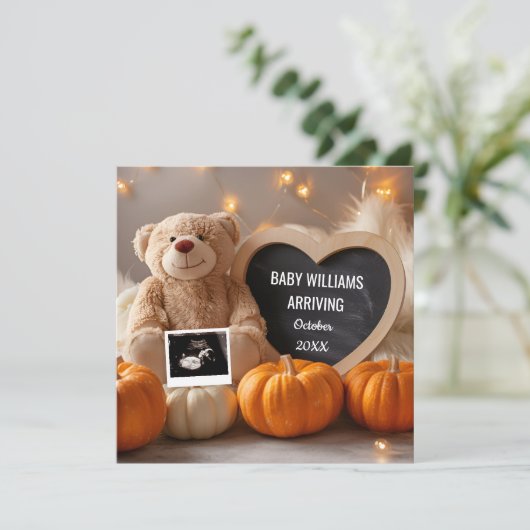 秋の妊娠発表ソーシャルメディア 招待状 (スタンド正面)