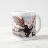 秋の妖精とドラゴンマグの風 ジャンボコーヒーマグカップ (正面右)