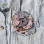 秋の妖精とフクロウボタン 缶バッジ (インサイチュ)