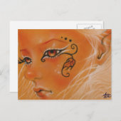 秋の妖精の人形顔はがき ポストカード (正面/裏面)