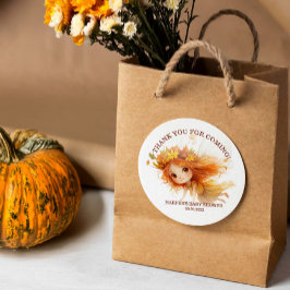 秋の妖精の森の赤ちゃんシャワー ラウンドシール