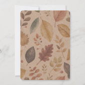 秋の妖精の森の赤ちゃんシャワー 招待状 (裏面)