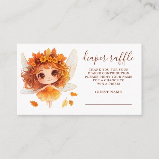 秋の妖精ウッドランドオムツラッフル エンクロージャーカード (正面)