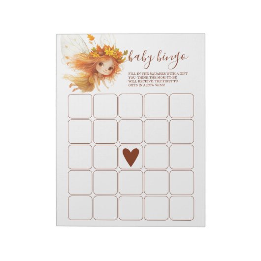 秋の妖精ウッドランドベビービンゴ ノートパッド (回転)