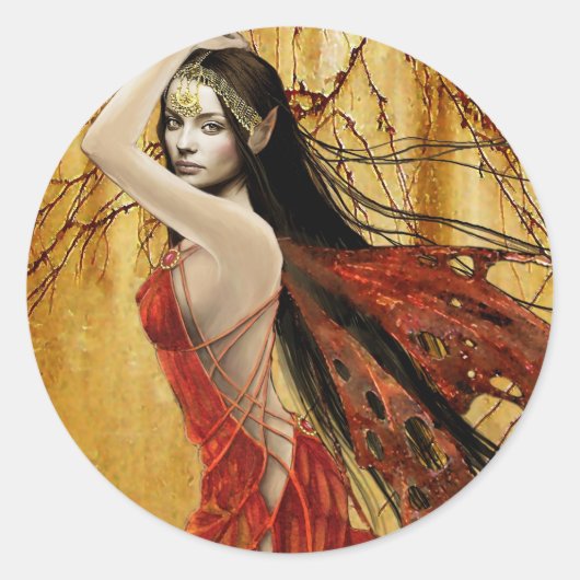 秋の妖精シール ラウンドシール (正面)