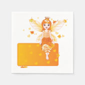 秋の妖精プリンセスとオレンジ離れの王冠 スタンダードカクテルナプキン (正面)