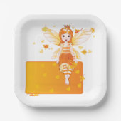 秋の妖精プリンセスとオレンジ離れの王冠 ペーパープレート (正面)